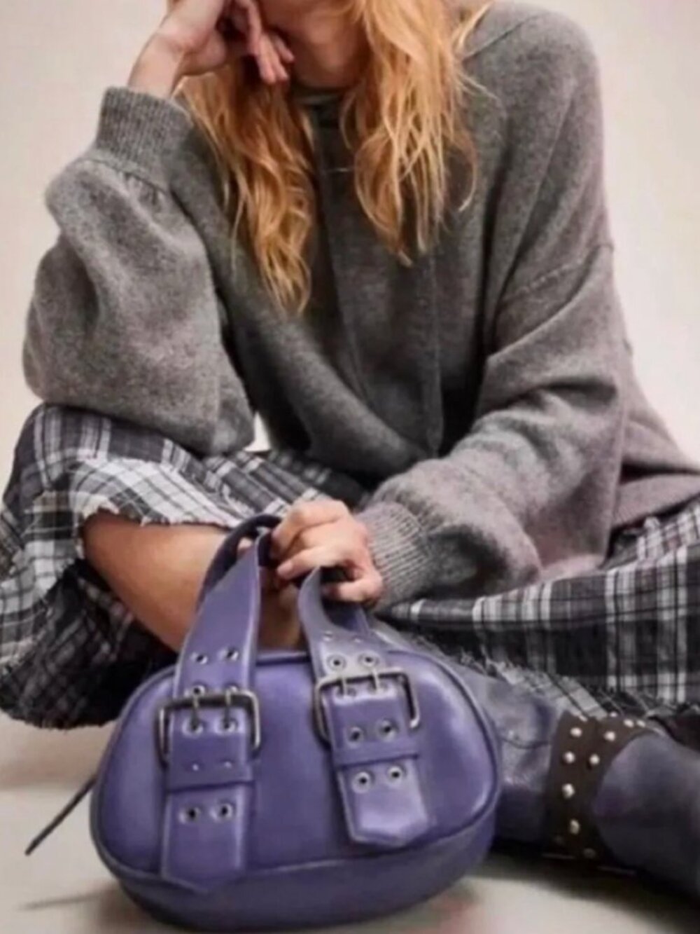 New Free People Say Yes Leather Handbag- Lavender